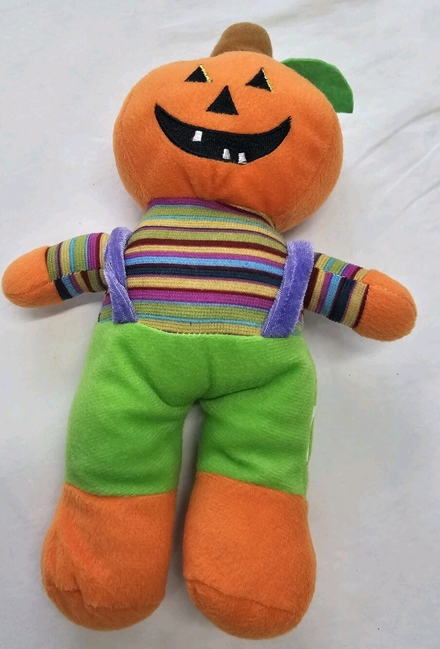 VTG Halloween Plush Pumpkin Man Jack O Lantern EEC International VG 16"